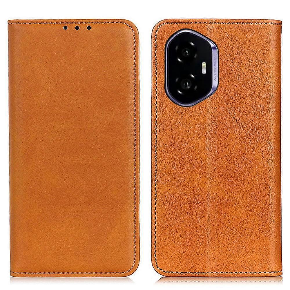 For Honor 400 Case Split Leather Flip Wallet Phone Cover - Brown