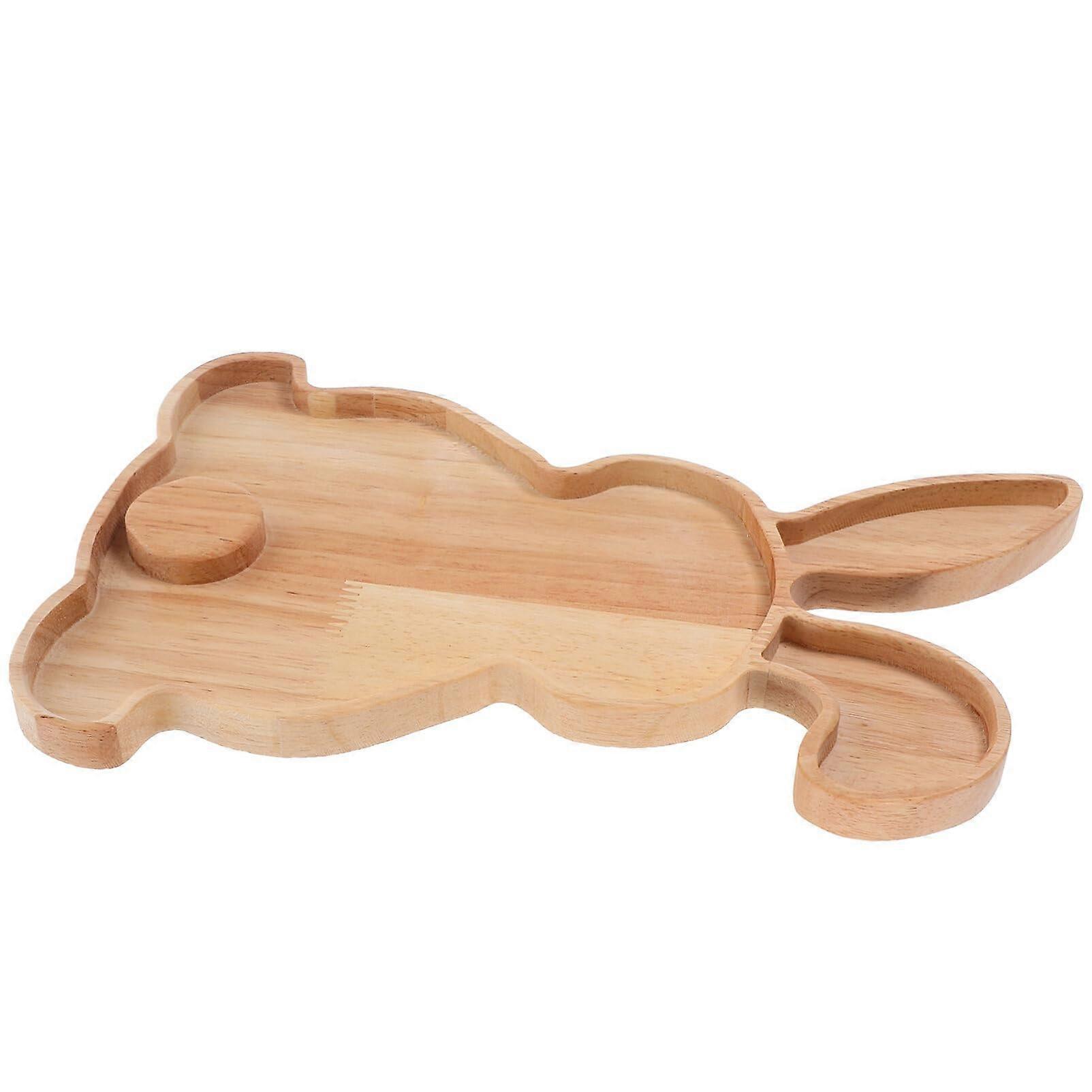 Rabbit Shape Charcuterie Board Wooden Cutting Board for Easter Spring Holiday, Bunny Serving Tray for Cheese and Snacks