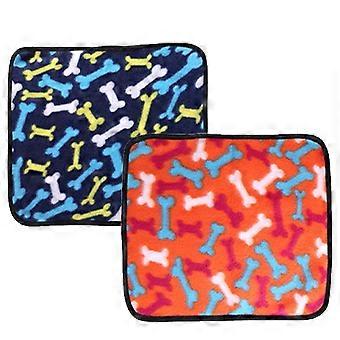 2 st Pet Soft Dog Filtar Medium - Mjuka fluffiga katter Hundar filtar, Söt Tryck Pet Puppy Filtar Fleece Tvättbar Pet Pad Sovmatta