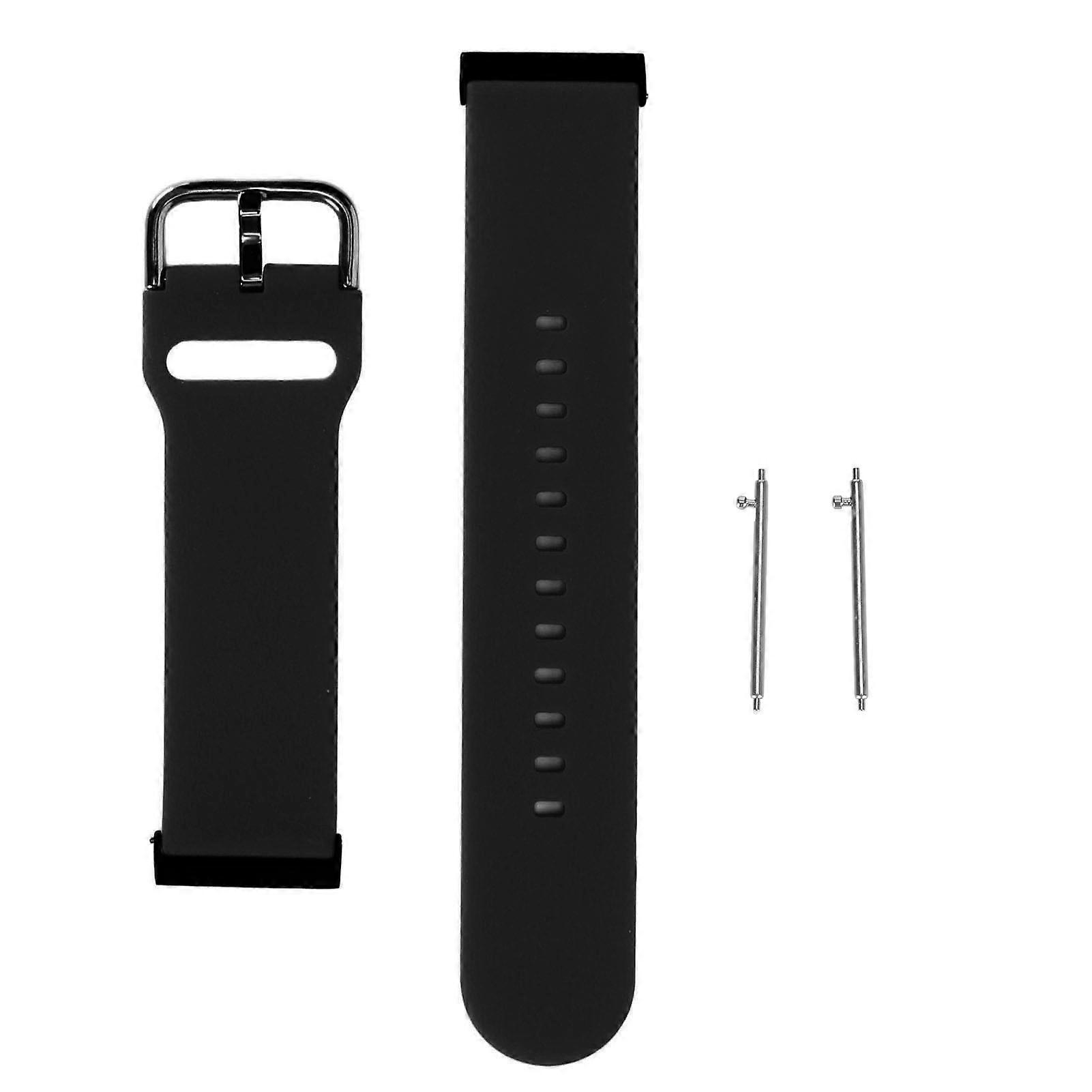Silicone Smartwatch Band Adjustable Replacement Watch Strap Accessory for Suunto7 Black