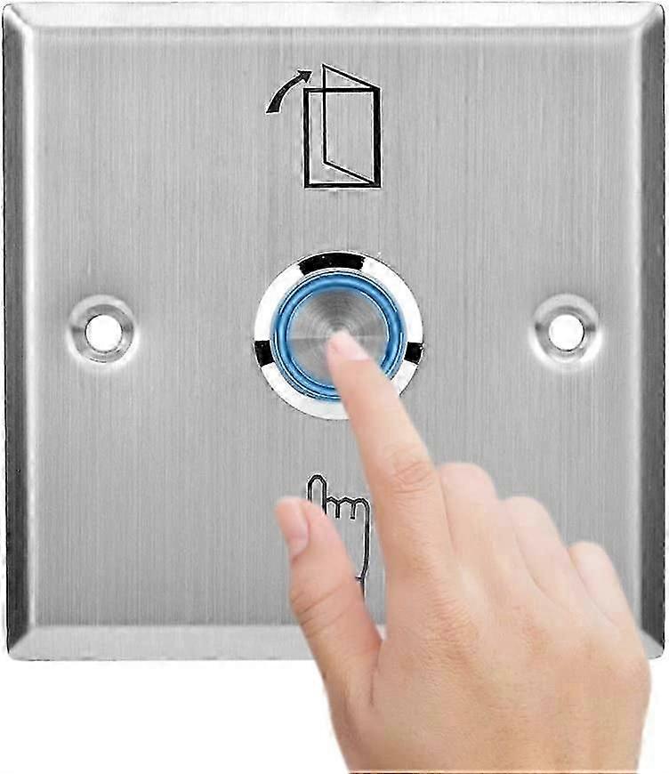 Push Door Exit Button,Stainless Door Release Switch with Indicator Light Emergency Release,No Cable