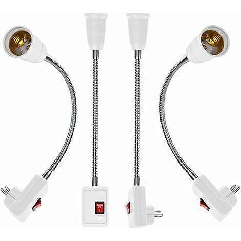 4PCS Bulb Holder E27 EU Plug-in LED Wall Light Work Lamp with Switch E27 Lamp Adapter Wall Socket Extension Cord E27 Socket