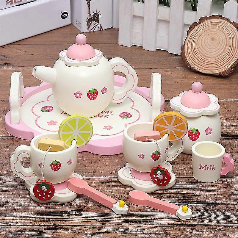 Træ Mini Køkken Te Hus Legetøj sæt til børn