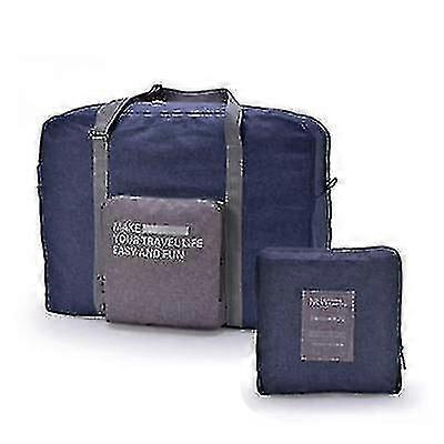 折りたたみ式トラベルバッグは荷物台車に乗せることができます大容量防水収納バッグネイビー