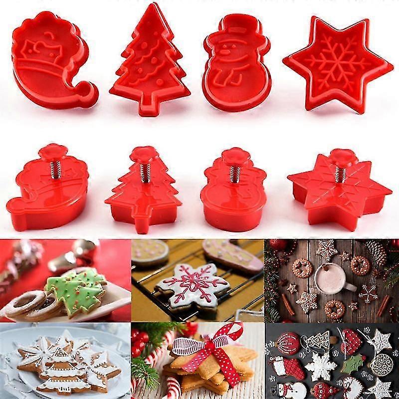 Cake Baking Tools Cookie Cutter PP Plastic Christmas Dimensional Cookie Cutter Set Baking Cookie Mould