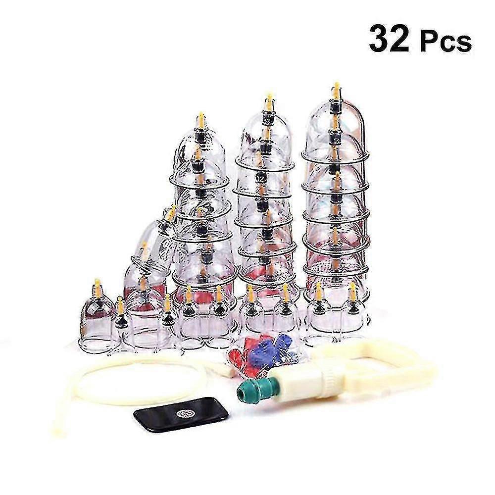 プレミアム 32 カップ鍼治療カッピング療法セット 中国真空カッピング磁気ヘッド鍼治療 Se