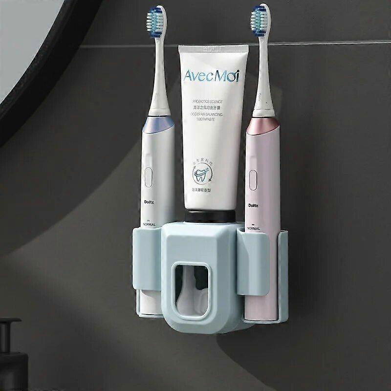 Electric Toothbrush Holder Automatic Toothpaste Squeezer Wall-Mounted Toothpaste Dispenser Set Space Save For Bathroom Organizer