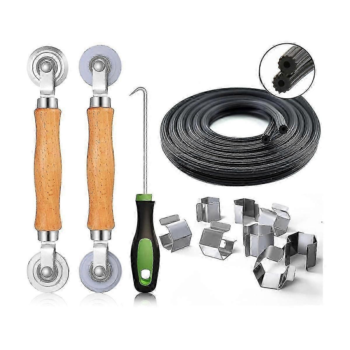 Screen Repair Kit, Screen Roller Tool, Nylon Roller 5-In-1 Screen Door Repair Kit for Installing Door and Window Grids