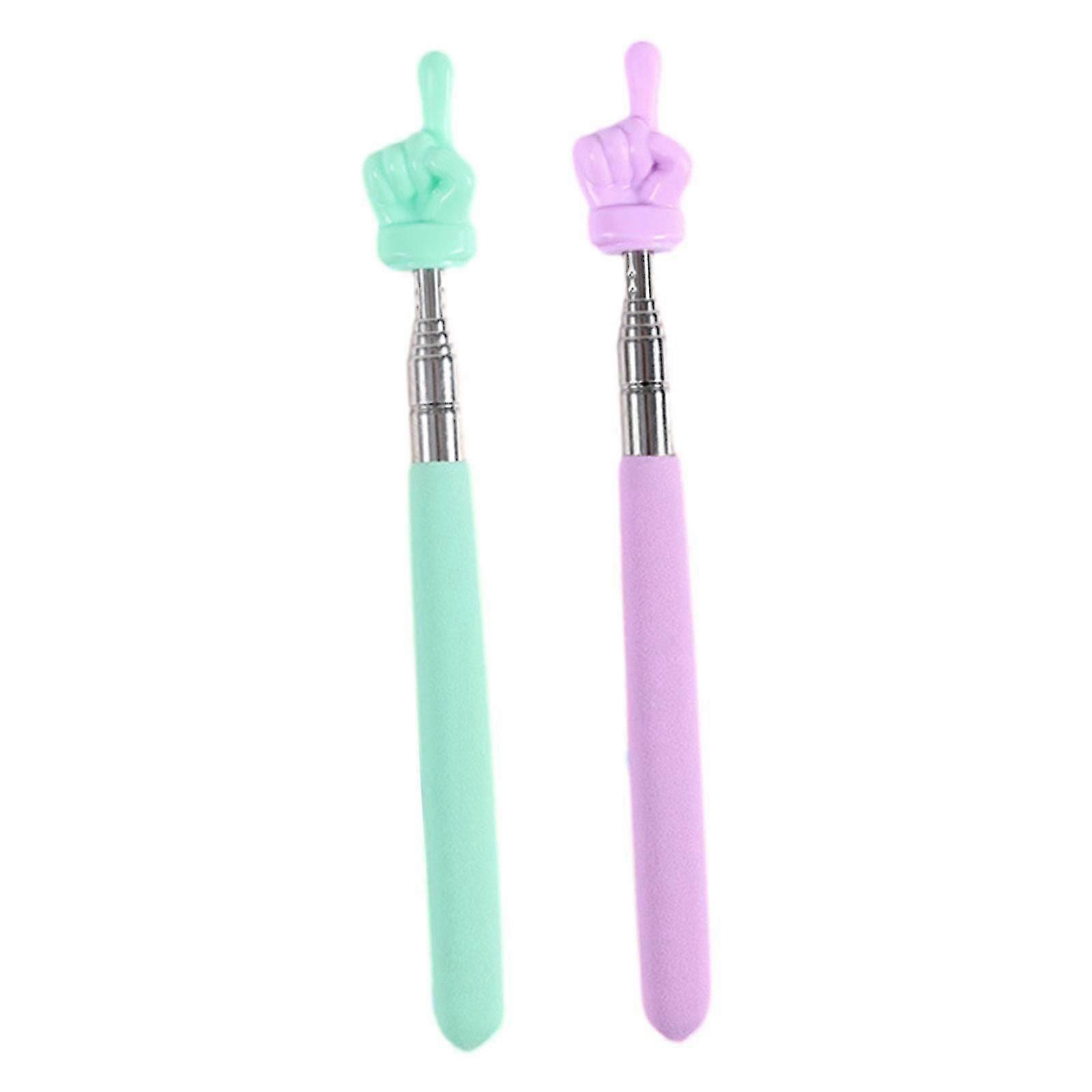 2Pcs Telescopic Teachers Finger Pointer Mini Hand Teaching Sticks Multifunctional Children's Finger Reading Sticks