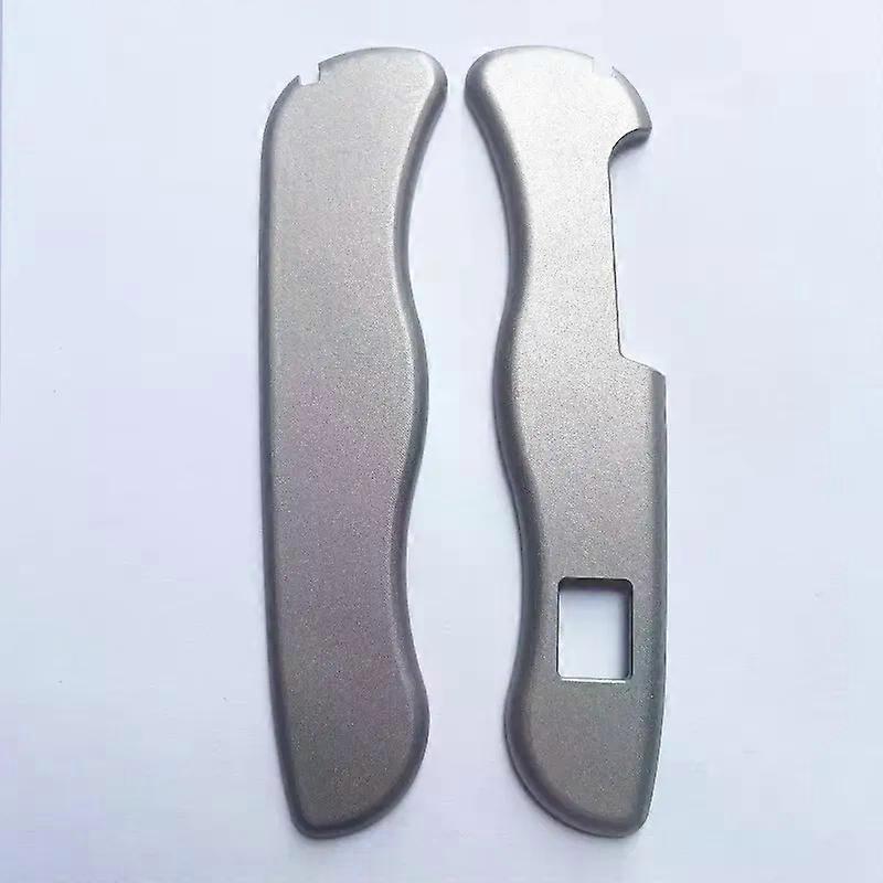 Shibingsheng 1Pair Titanium Alloy Handle Scales With square holes for 111MM Swiss Knife Patch with Slots for Toothpick Tweezers Accessories