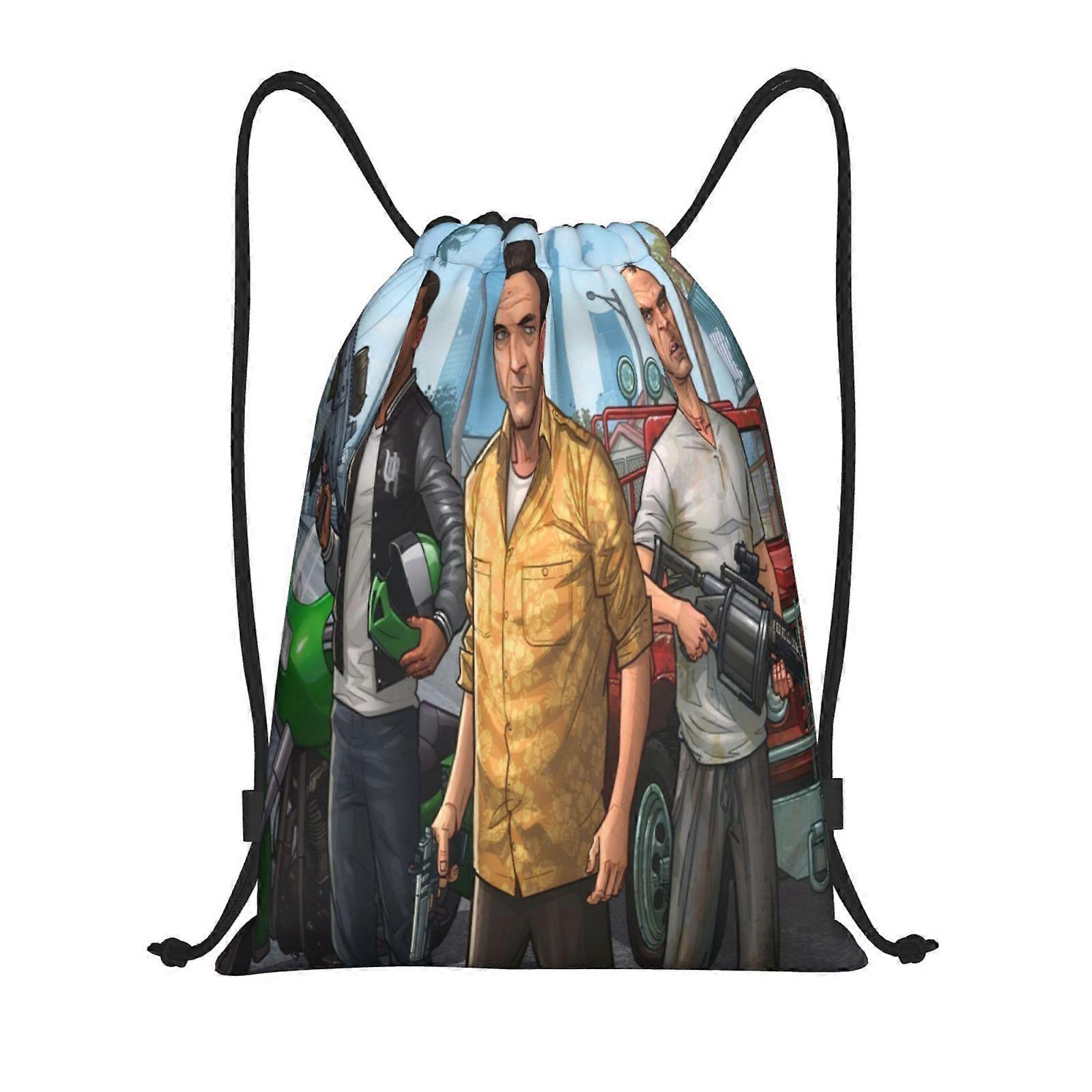 u108 Grand Theft Auto Canvas double shoulder backpack easy solution for on-the-go lifestyles t108