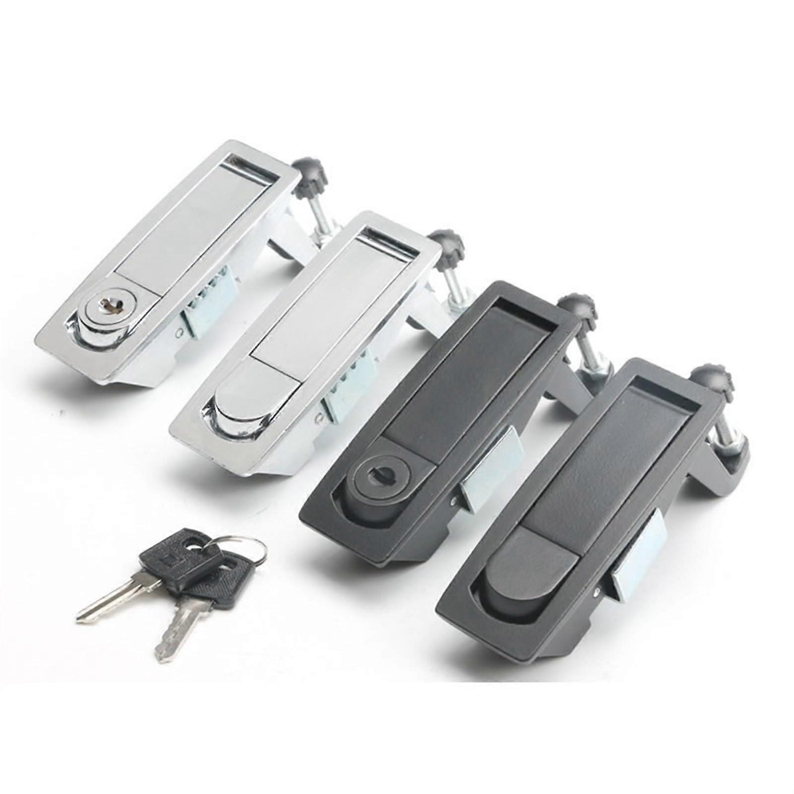 Metal Box Push Button Bounce Lock with Key for Air Compressor Boiler Cabinet MS606 Chrome 1Pc