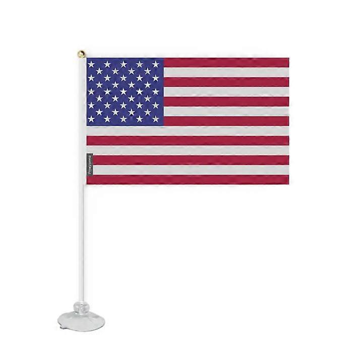Suction Cup Flag - United States - 20 x 30 cm - Durable Polyester - Double-Sided Print - Lightweight and Sturdy