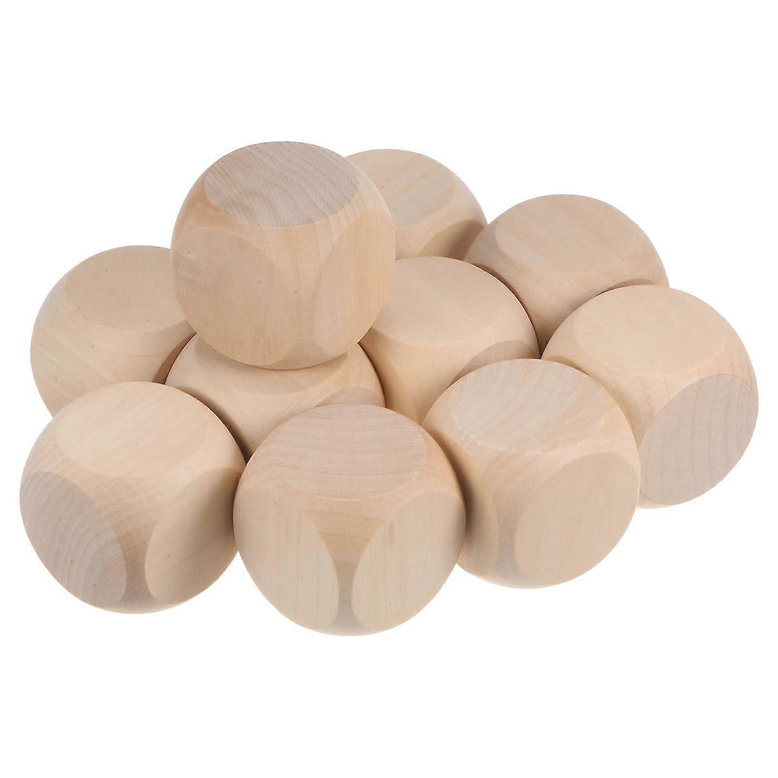 Blank Wooden Dice, 10pcs 2 Inch Unfinished Wooden Cube Wood Square Block for DIY Craft Projects