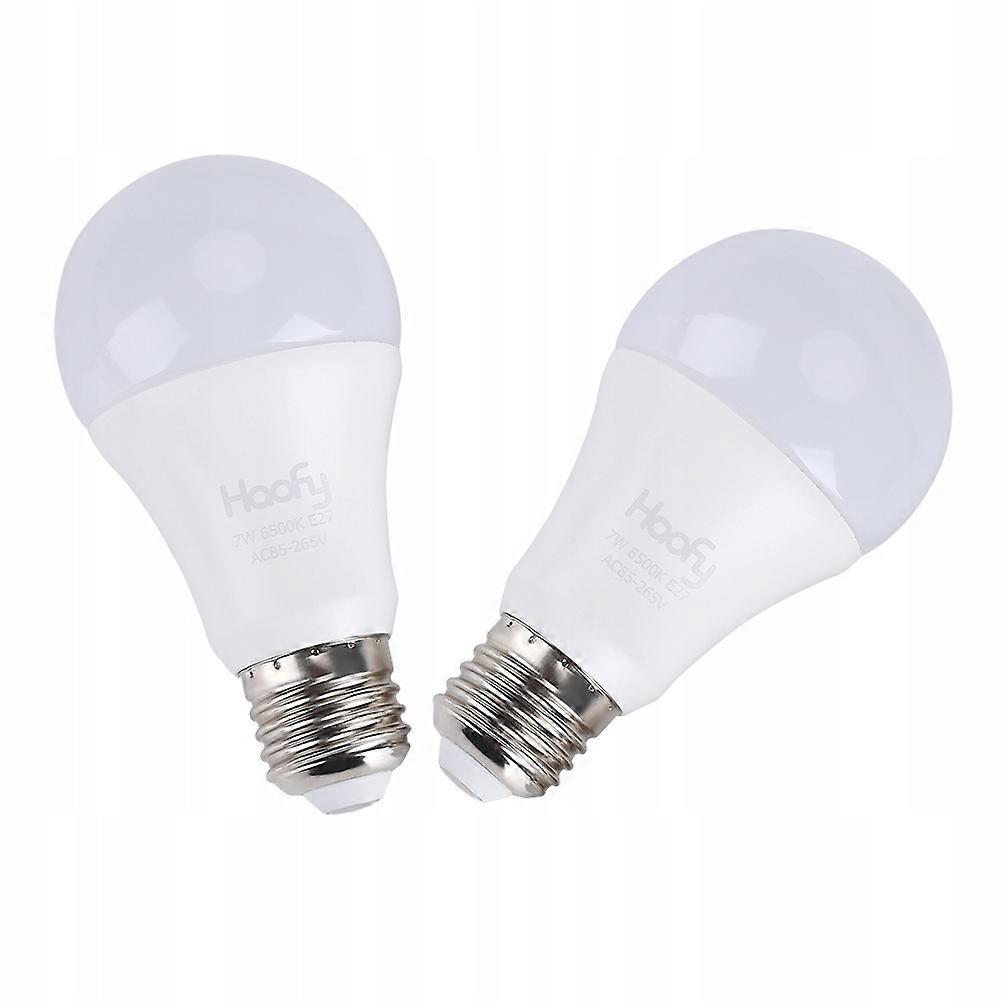 2x Led Bulb 7w 6500k 600ml With Light Sensor Round Cool White