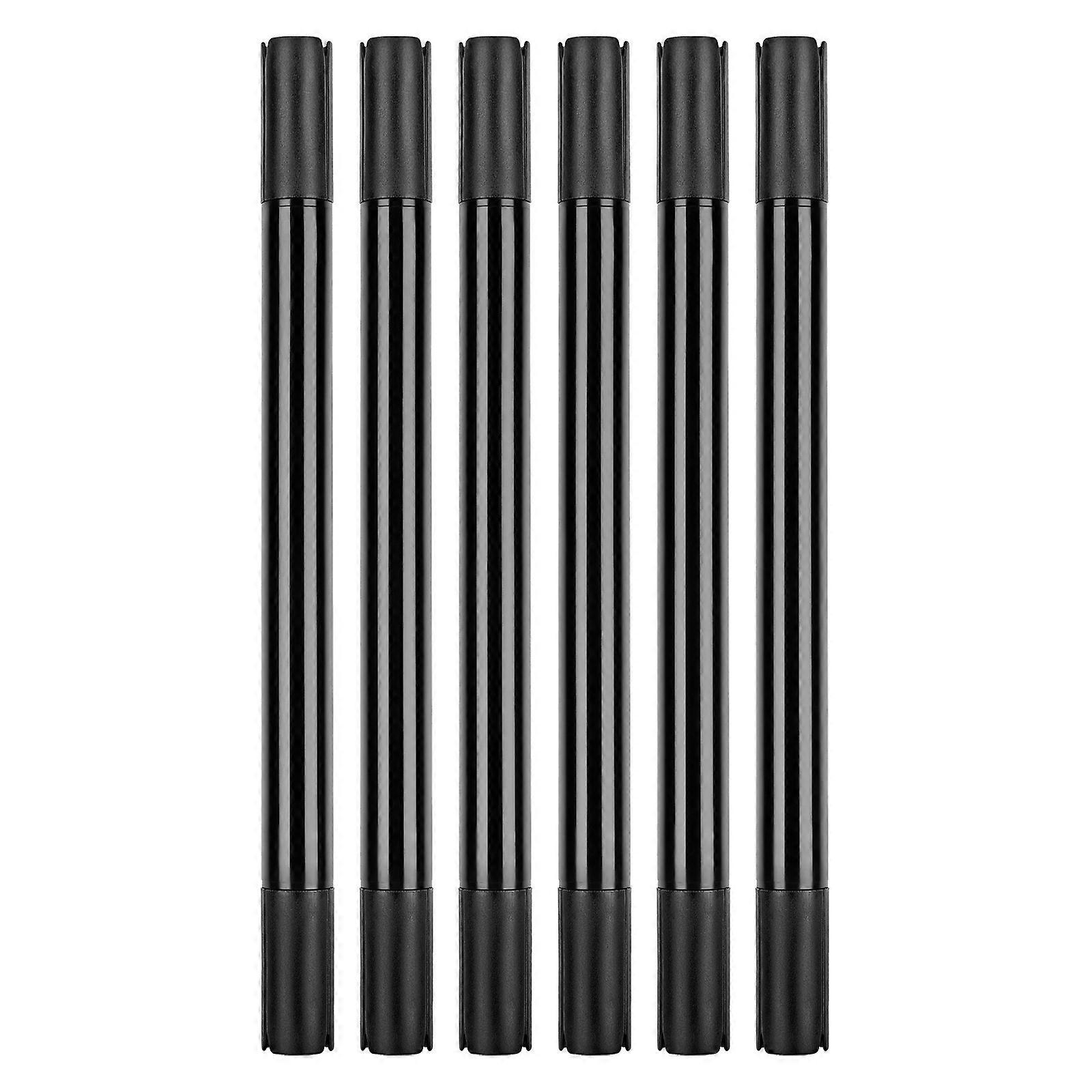 6Pcs Double Tip Fabric Marker No Fading No Bleeding, Double Tip Black Fabric Paint Pen for Clothes Hat Canvas Bag Shoes