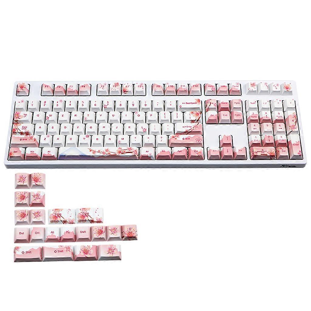 110/128Keys Cherry Profile Custom Keycaps PBT Dye Sublimation Keycaps for 61/87/104/108 Cherry MX Switch Cherry Blossom