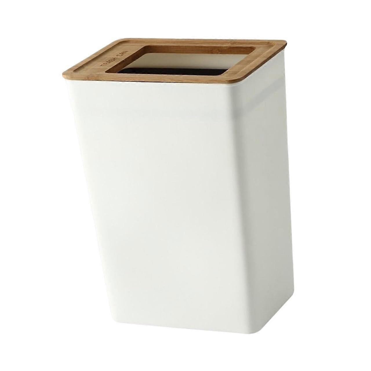 Stylish Open Top Trash Can 10L for Bedroom Living Room Silent Lid Modern Home Office Decor Space-Saving Odor Control