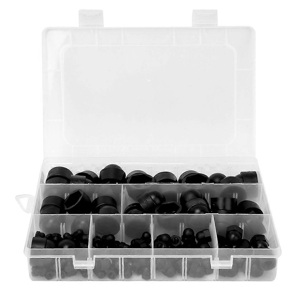 High quality 145pcs combination nuts black plastic bolt cap bolt cap hexagonal