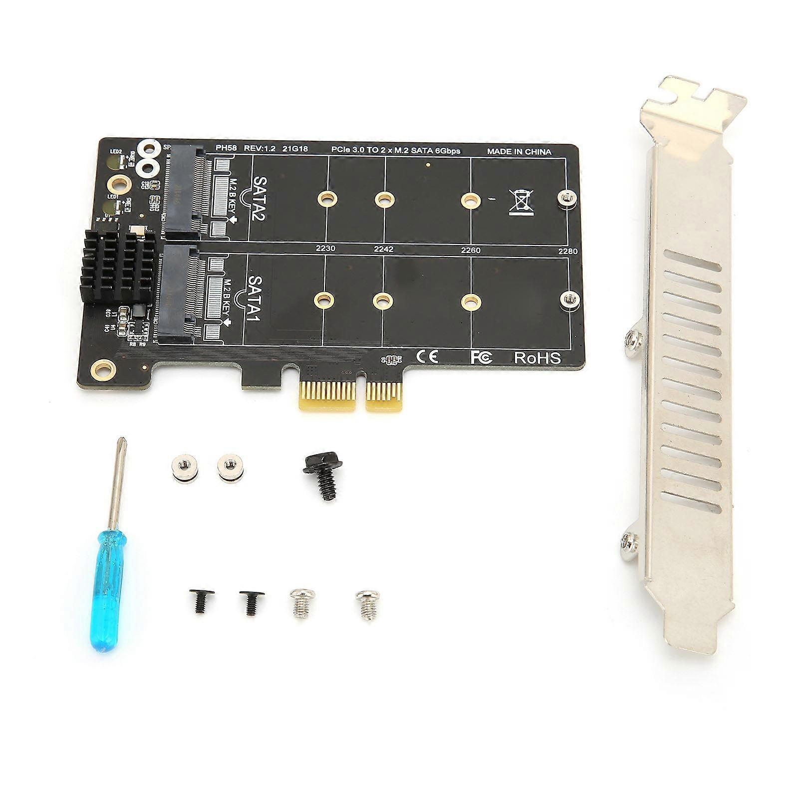 M.2 SATA to PCIe Dual Disk Array Adapter Card for Stable Data Expansion and Transfer