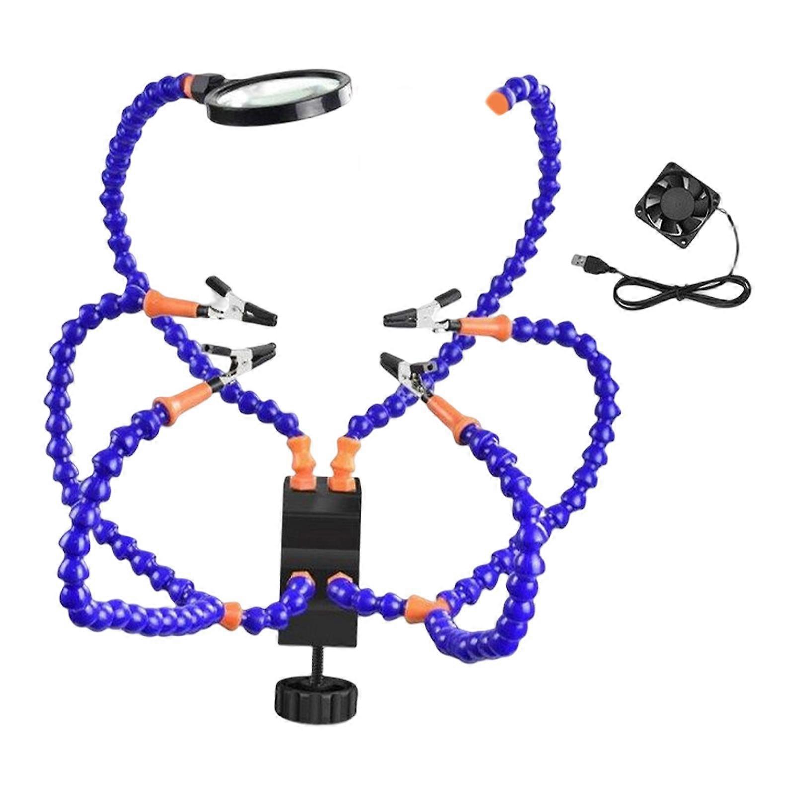 Helping Hands Third Hand Soldering 6 Flexible Desk Clamp with 3X Flashlight for