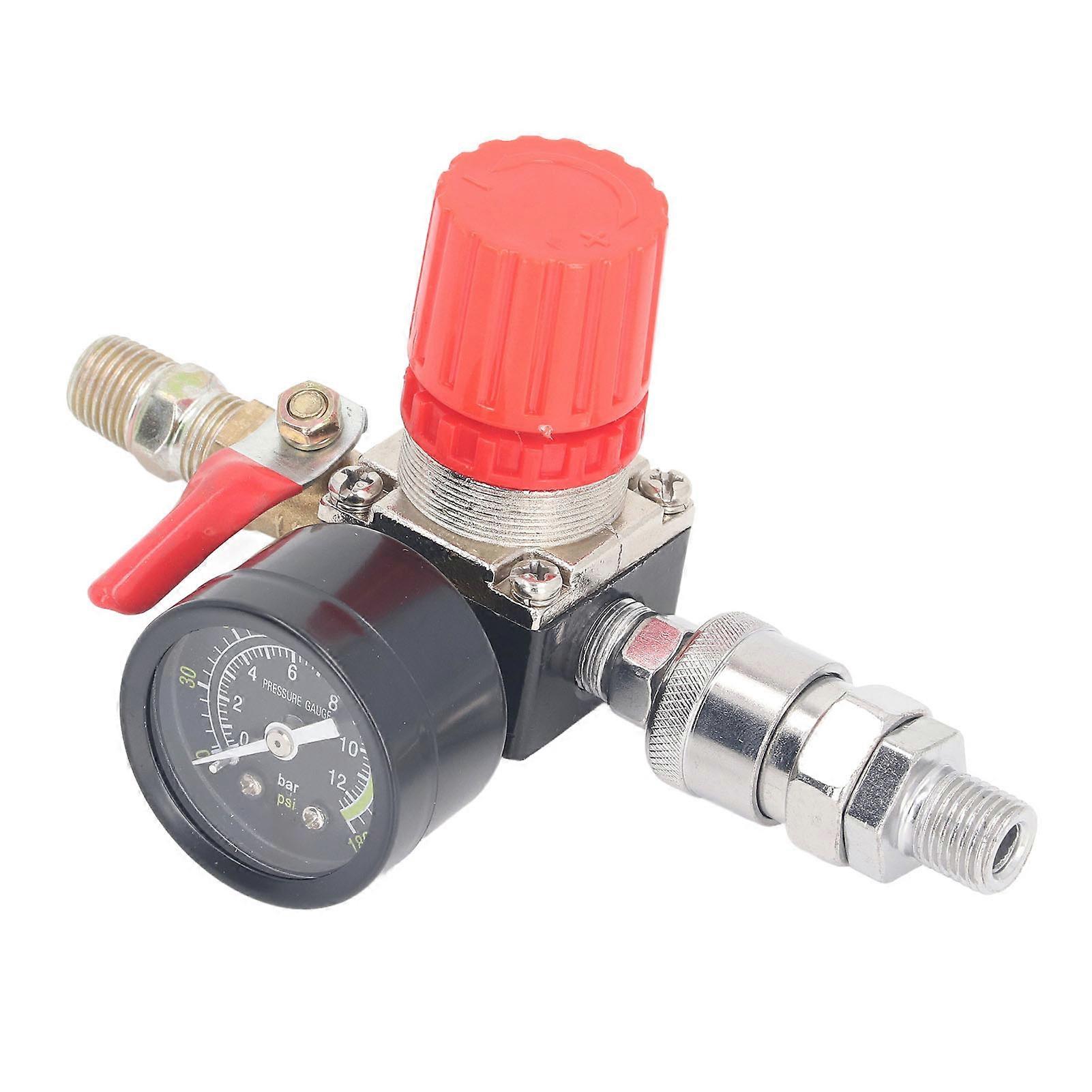 Air Compressor Regulator 0‑180 PSI Pressure Controller 1/4in with Gauge Valve for Control