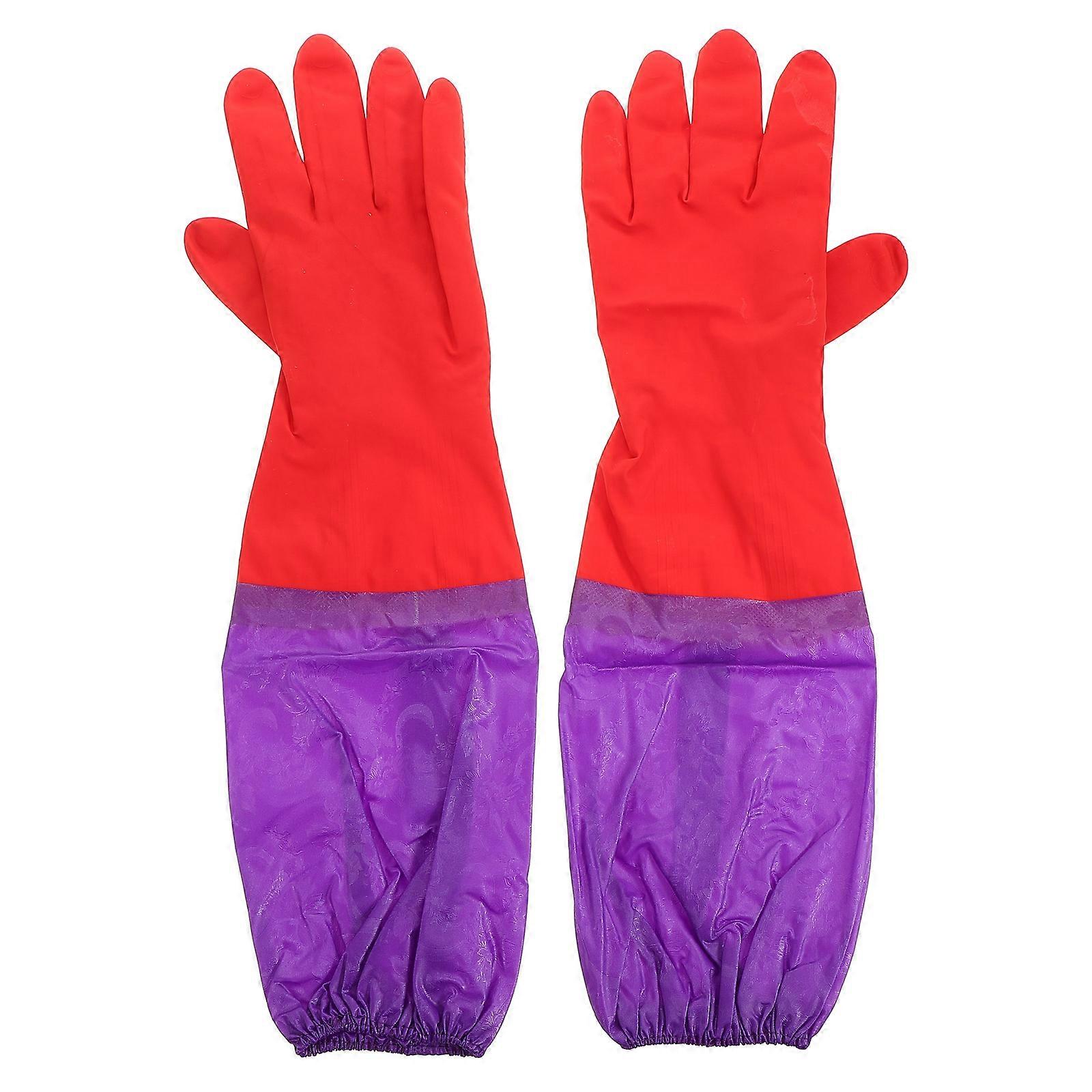 1 Pair Elbow Length Water Resistant Gloves for Aquarium Water Change