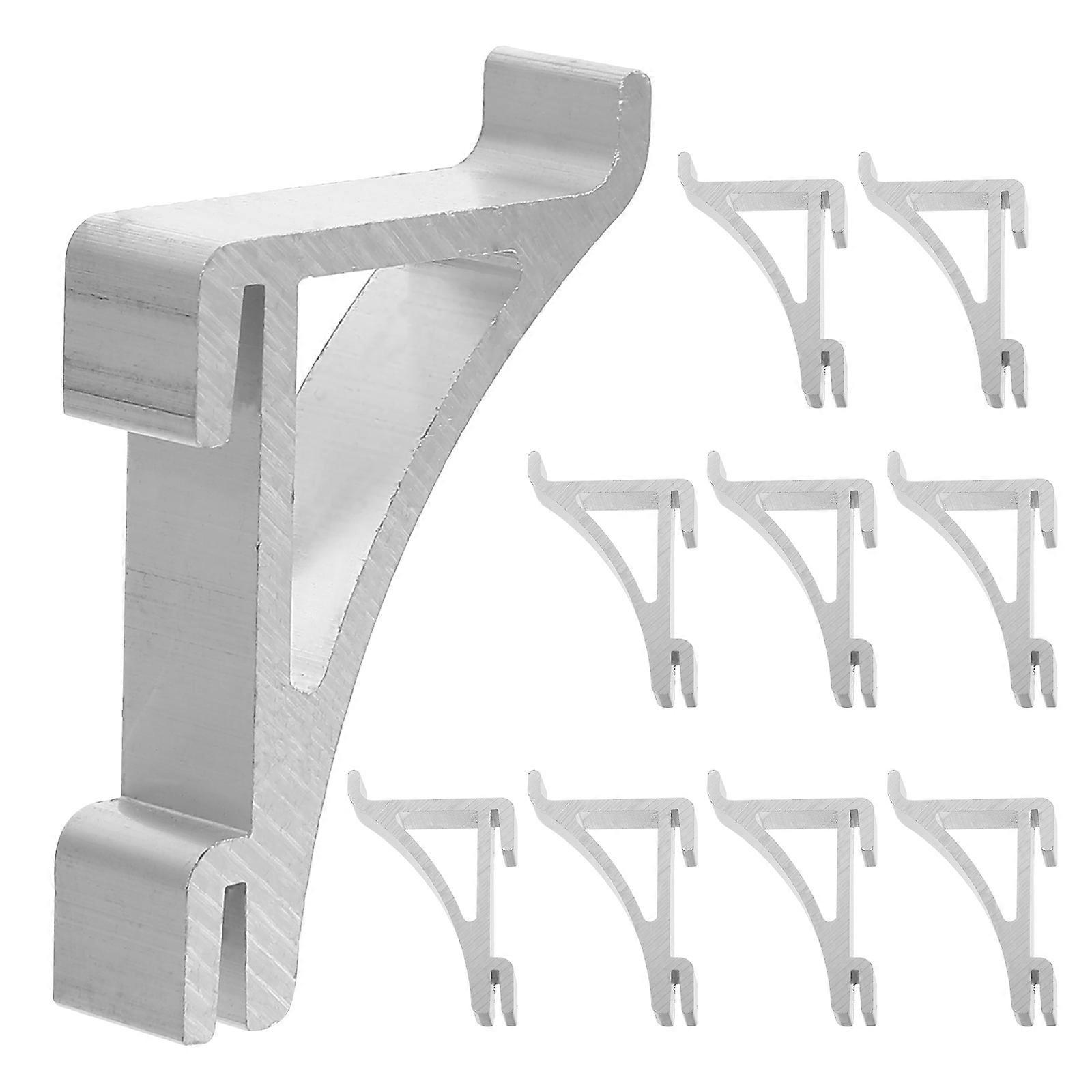10pcs Aluminum Cooler Shelf Clip Hooks for Refrigerator – Durable, Strong, and Polished Design for Secure Side Fridge Shelf Support