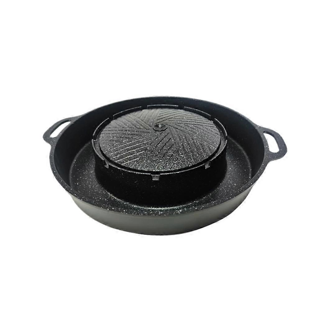 2 In 1 Frying Pan Non-Stick Shabu Pot And Griddle Bbq Shabu Shabu Pot With Grill