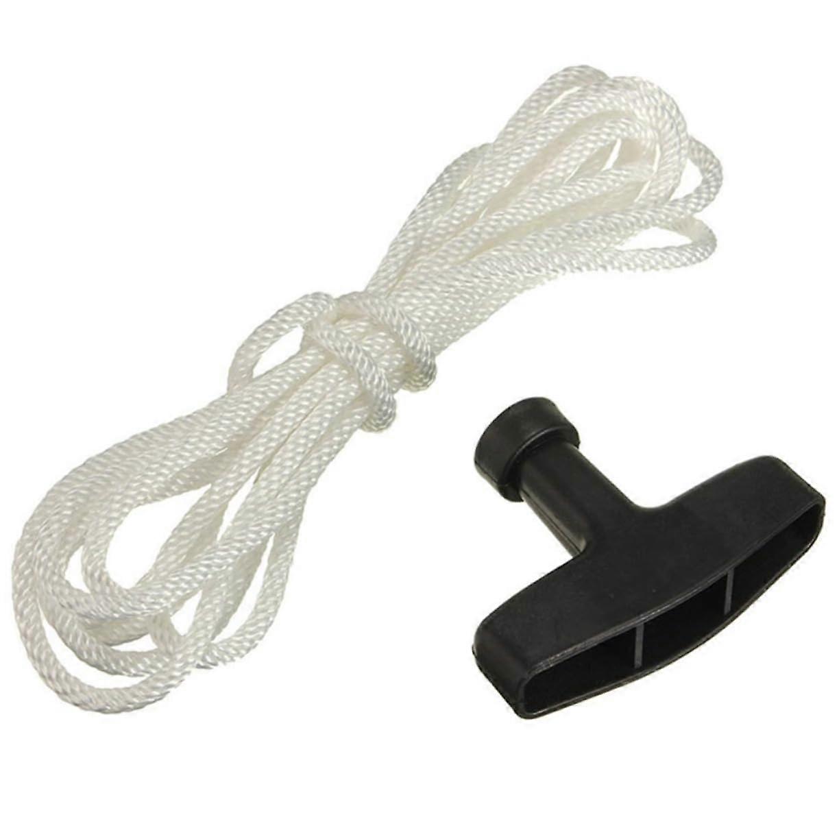 2 Pack Lawn Mower Starter Rope Handle for Recoil Starter Cable, Durable Plastic and Polyester Pull Cord Replacement