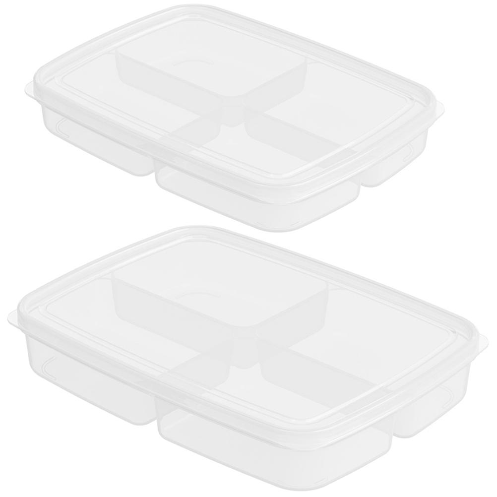 2pcs Stackable Food Storage Boxes with Lids for Fridge & Pantry – Versatile Storage for Fruits, Vegetables, Snacks, and More