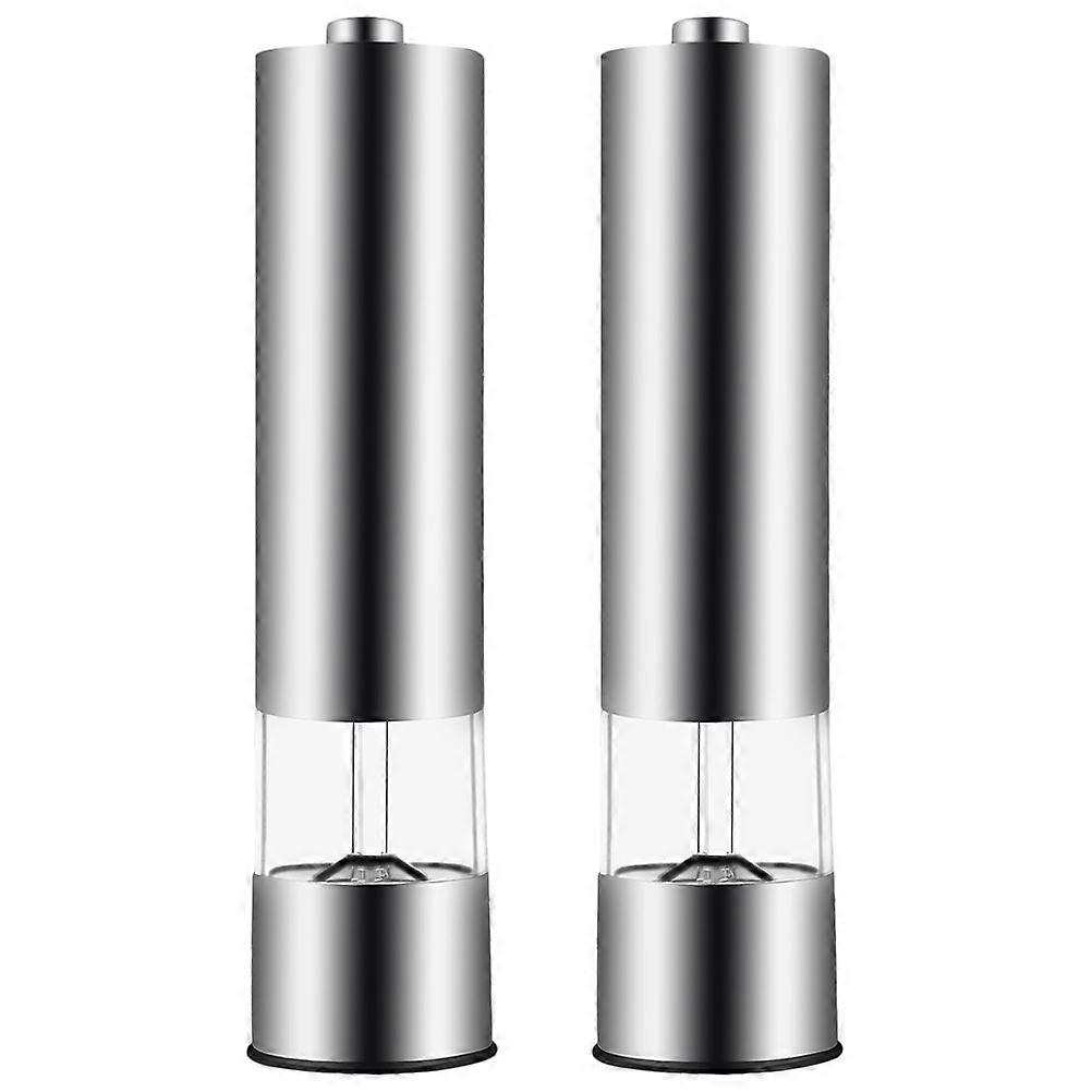 Pepper Grinder Electric Operation Stainless Steel Tableware 2Set