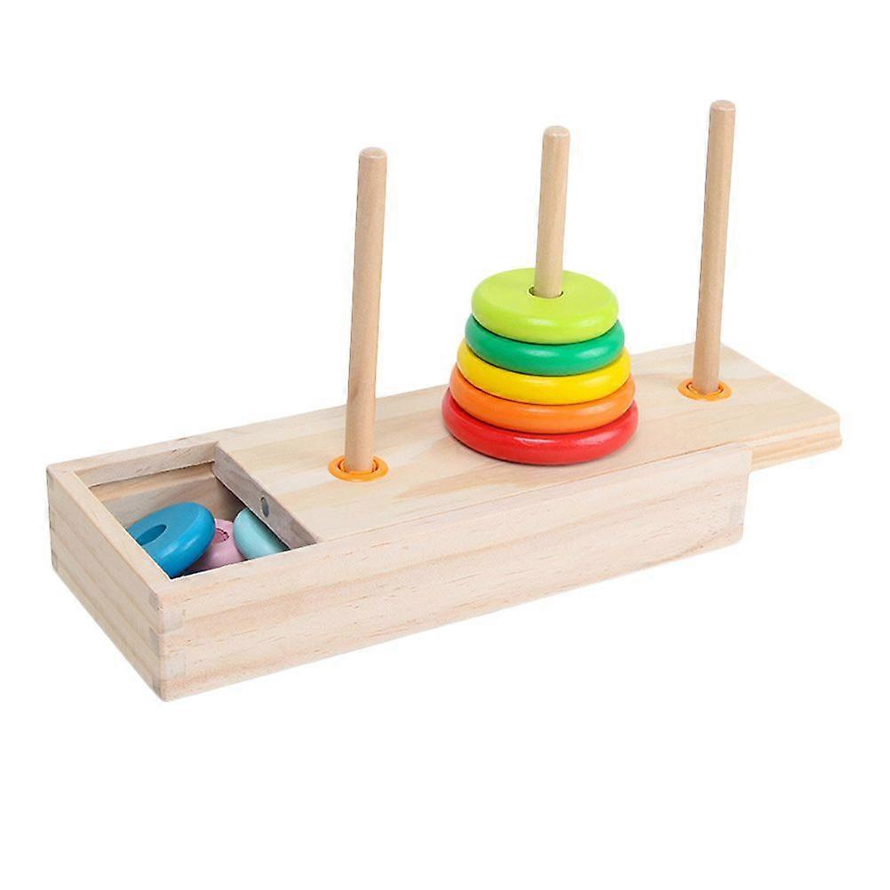 1 Set Rainbow Stacking Tower Kids Wooden Stacker Useful Toddler Stacking Toy
