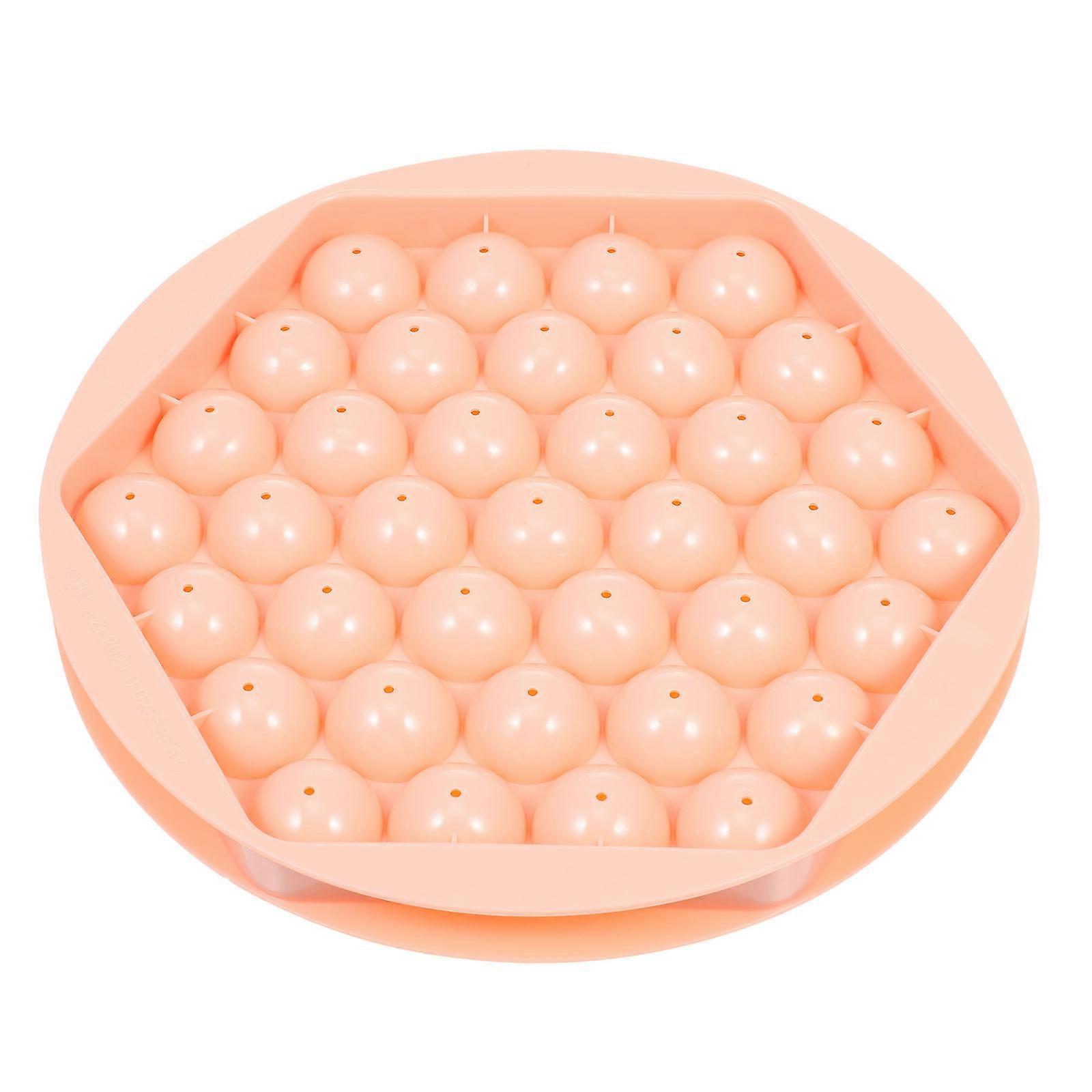 Ball Ice Mold Plastic Ice Cube Box Fridge Ice Making Easy Demolding Family Summer Pink 1Set