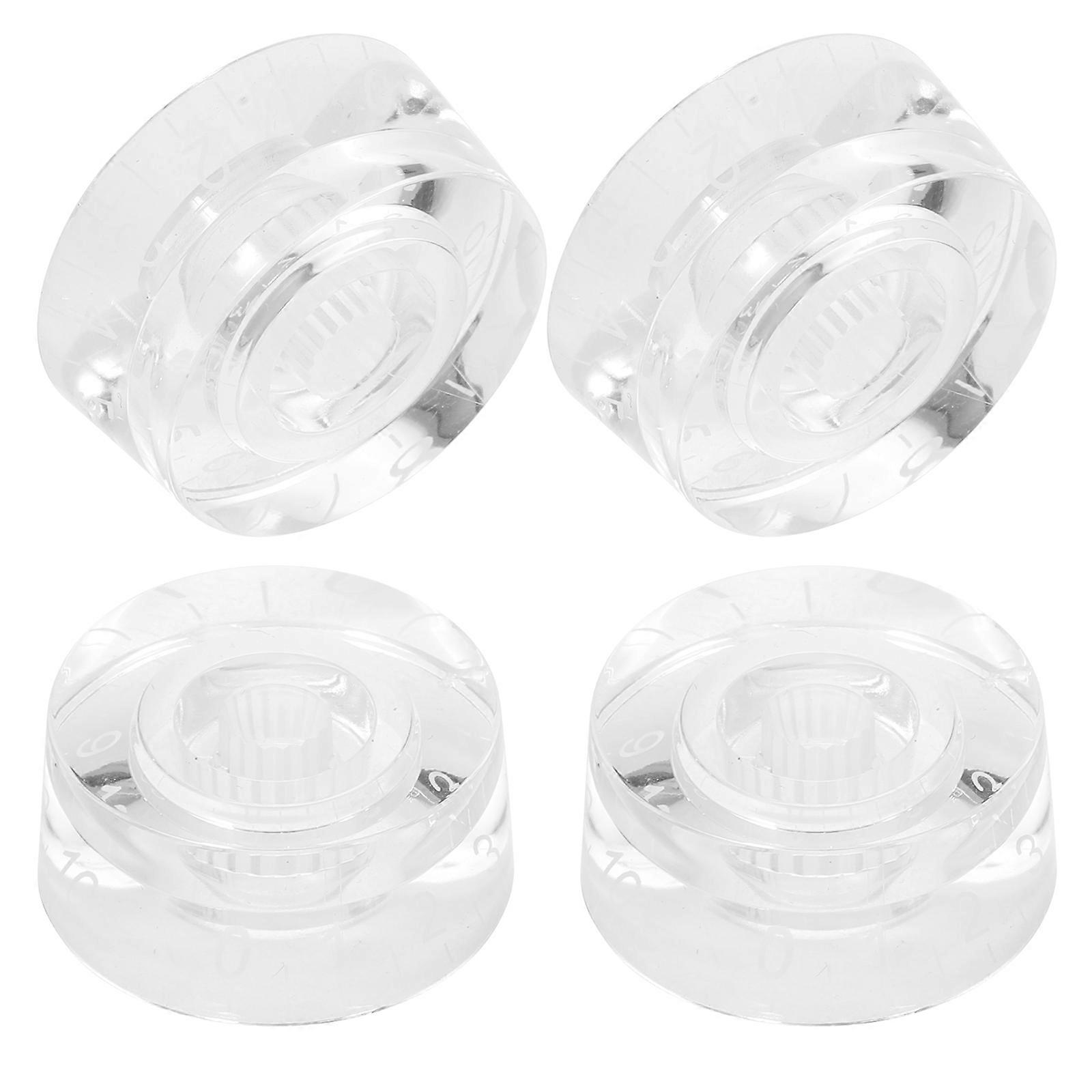 Control Knob Guitar Volume Tone Knobs Transparent Round Design for Guitarists 2.5x2.5x1.1cm 4Pcs