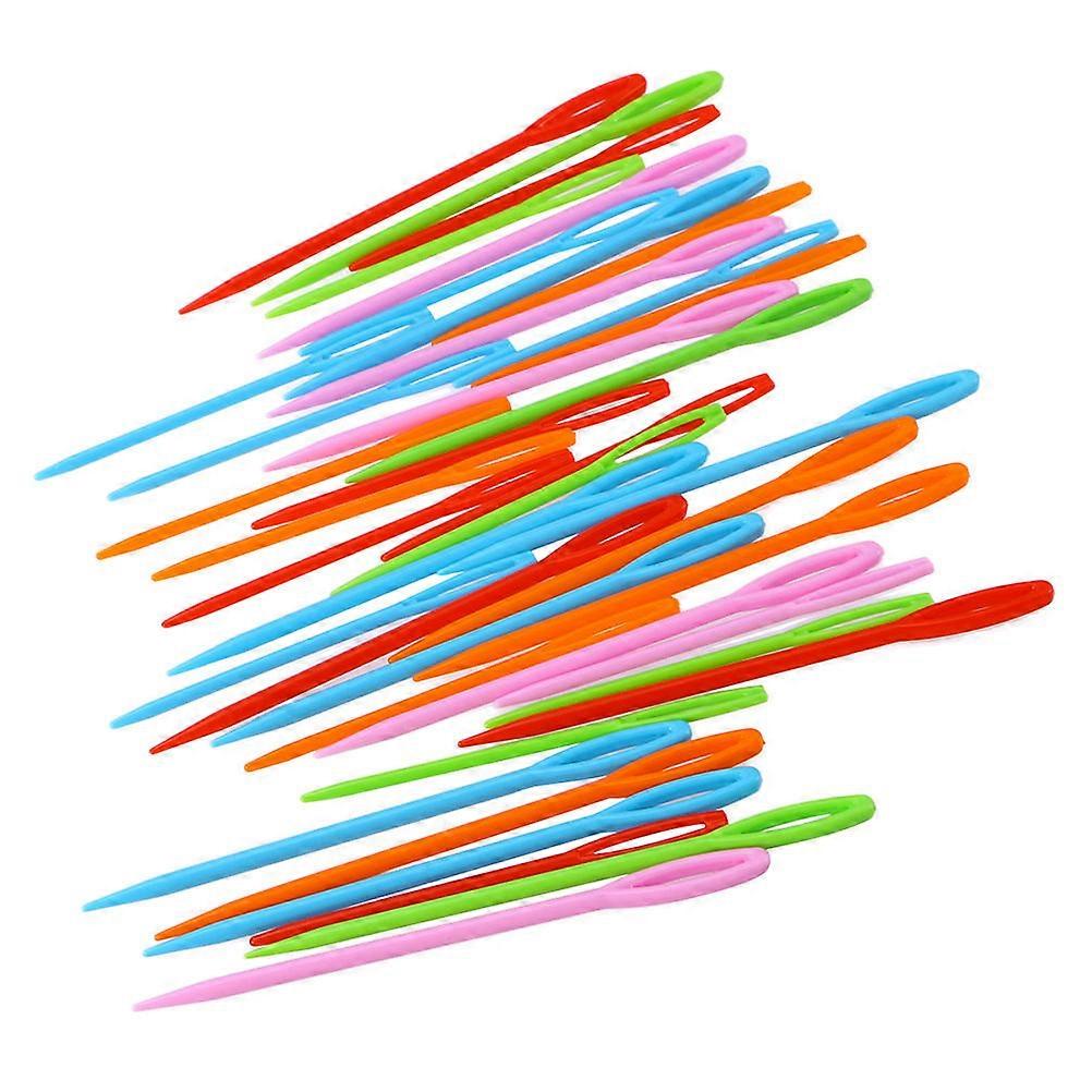 Craft Knitting Needle Plastic Weaving Needles For Home Use Beginners 5.5cm Random Color 250Pcs