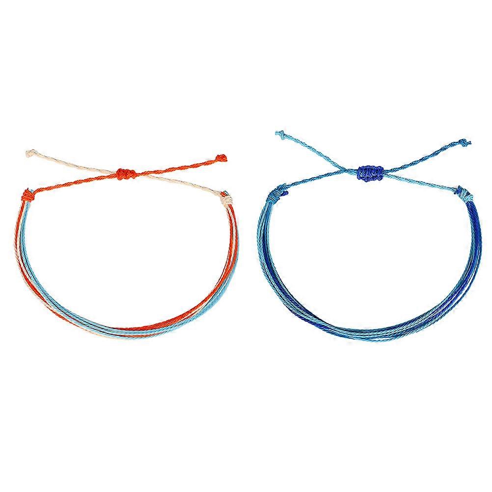 Beaded Anklets For Women Waterproof Handmade Adjustable Bracelet Bohemian Style Circular Plastic Beads 1Pc