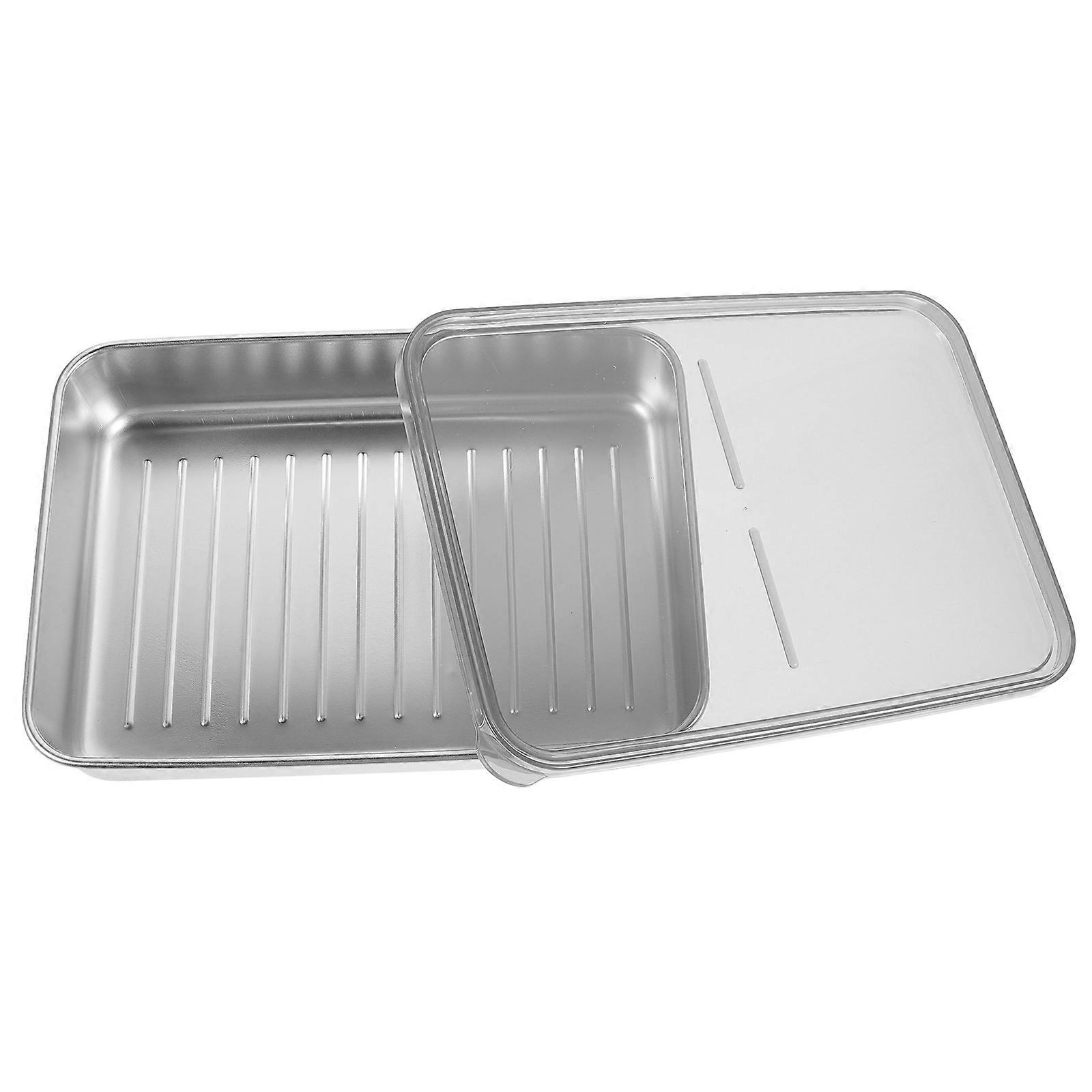 Office Lunch Container Stainless Steel Rectangular Shape Sealing Freezing Microwave Heating 1Pack