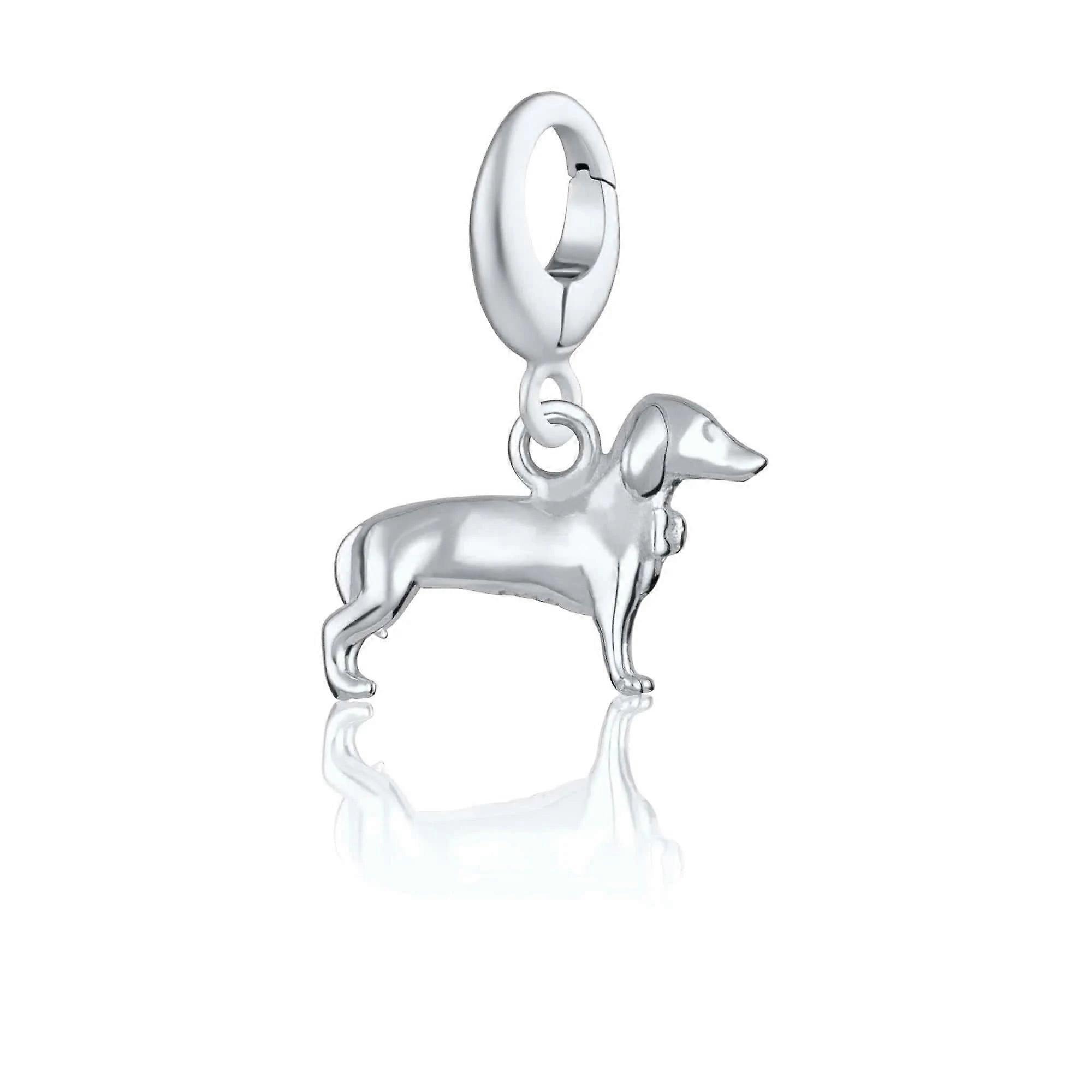 Silver Sausage Dog Charm CSSD