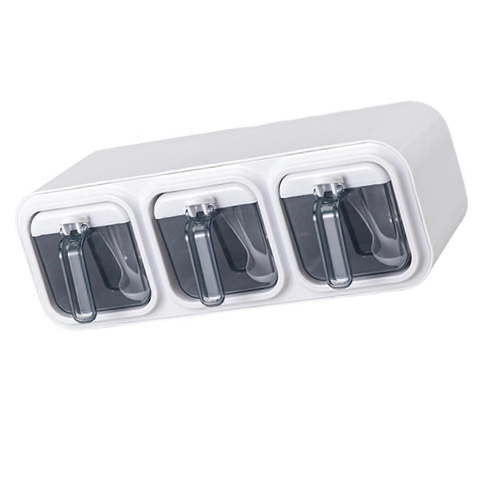 Wall Mounted Spice Containers for Kitchen, Plastic Spice Box with 3 Holes, Easy Access Storage Solution
