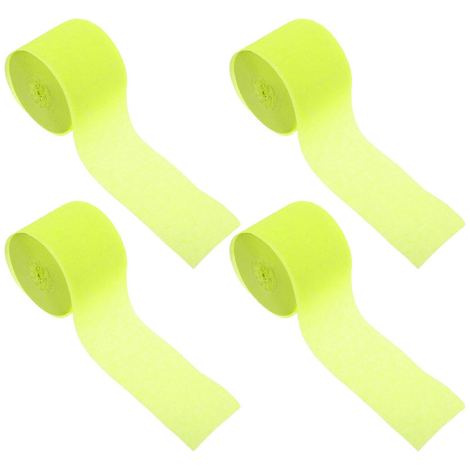 Decorative Crepe Paper Streamers Green Craft Paper For Birthday Party Decorations Classroom Diy Crafting 4Pcs