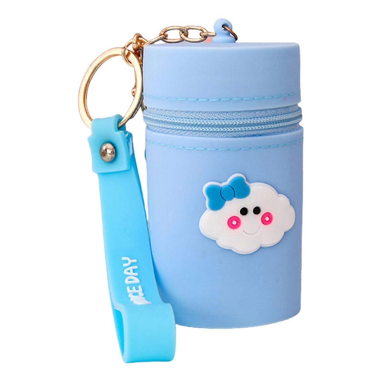 Chic Silicone Coin Holder With Keychain Multi Purpose Lipstick and Change Pouches Portable Lip Gloss Case