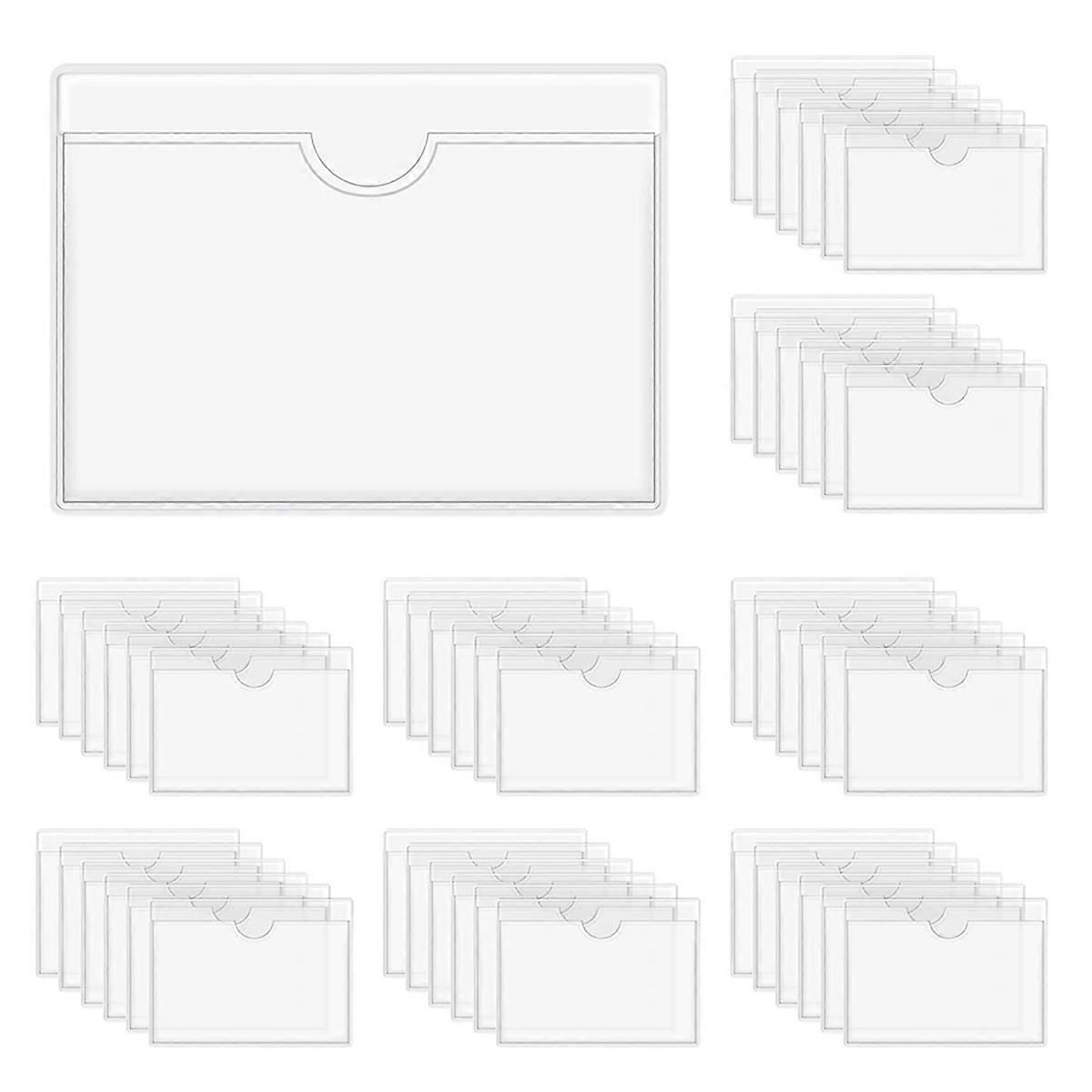 60Pcs Self-Adhesive Label Holder Card Pockets Holder for Index Cards