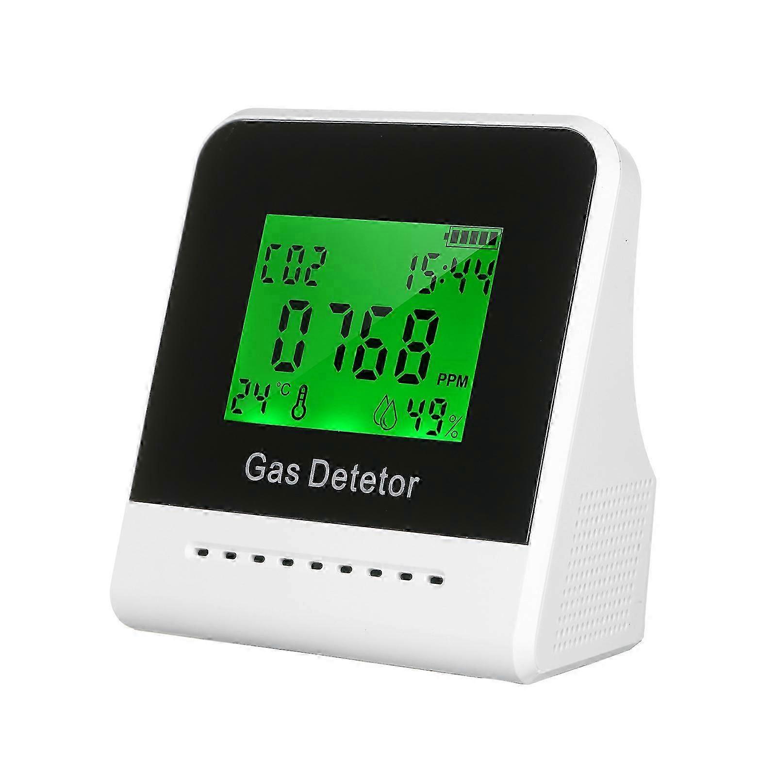 Air Quality Monitor CO2 Alarm Detector with LCD Screen Indoor Temperature Humidity Display Carbon Dioxide Tester 1000mAh Rechargeable CO2 Meter for Ho