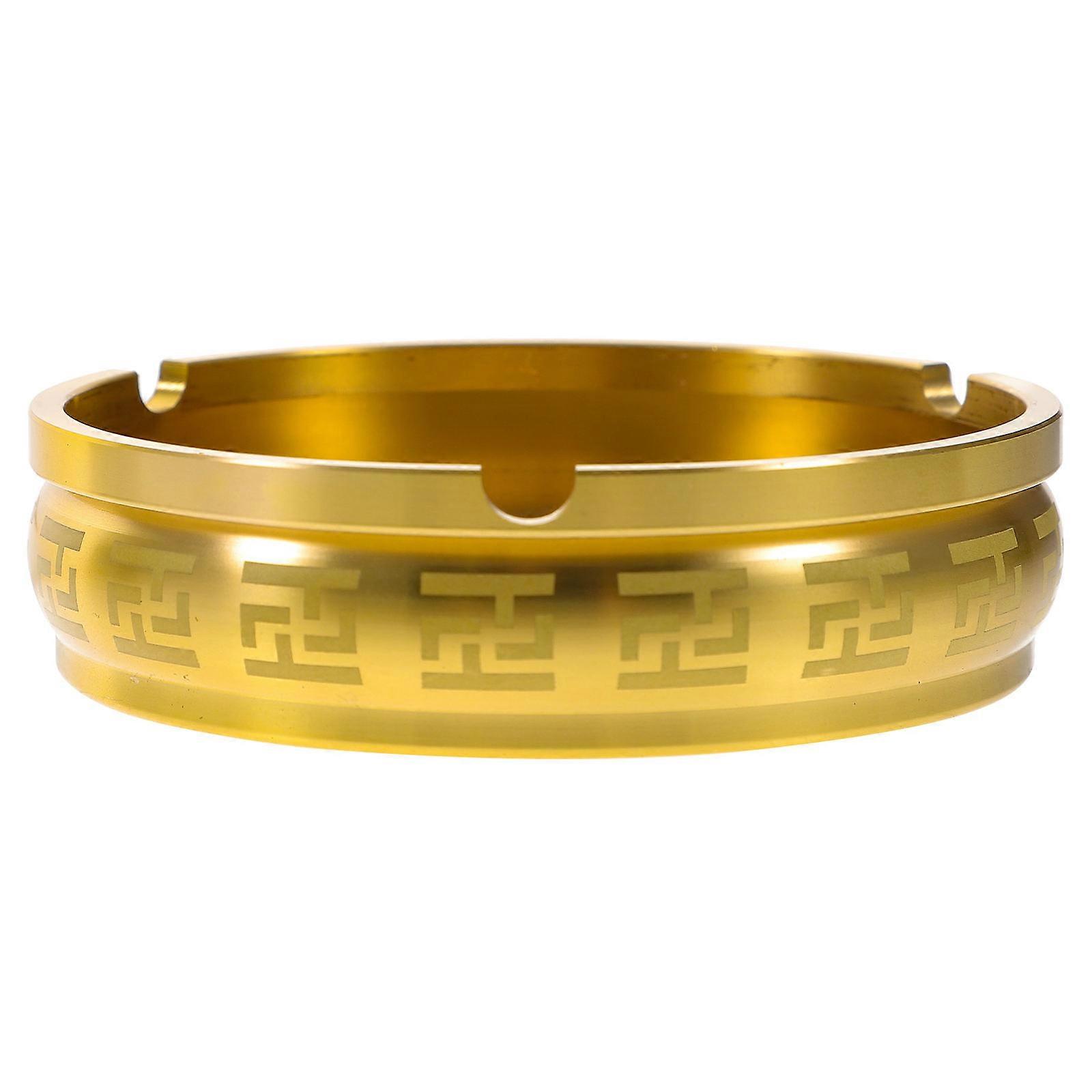 Here's a refined and professional product description based on the input you provided:

 

**Vintage Metal Round Ashtray – Compact Retro Design for