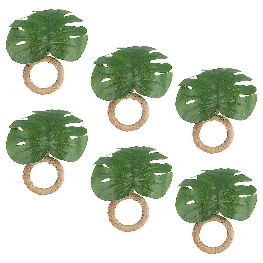 再利用可能なServietteバックルナチュラルスタイルナプキンリングギャザリング12x11cm 6個