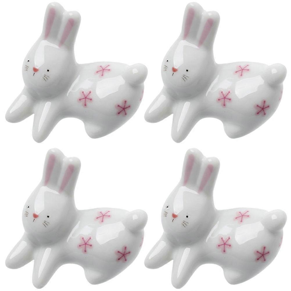 Chopsticks Holder Rack Rabbit Shape Ceramic Home Chopsticks Stands Office 4x3cm Tableware Storage 4Pcs