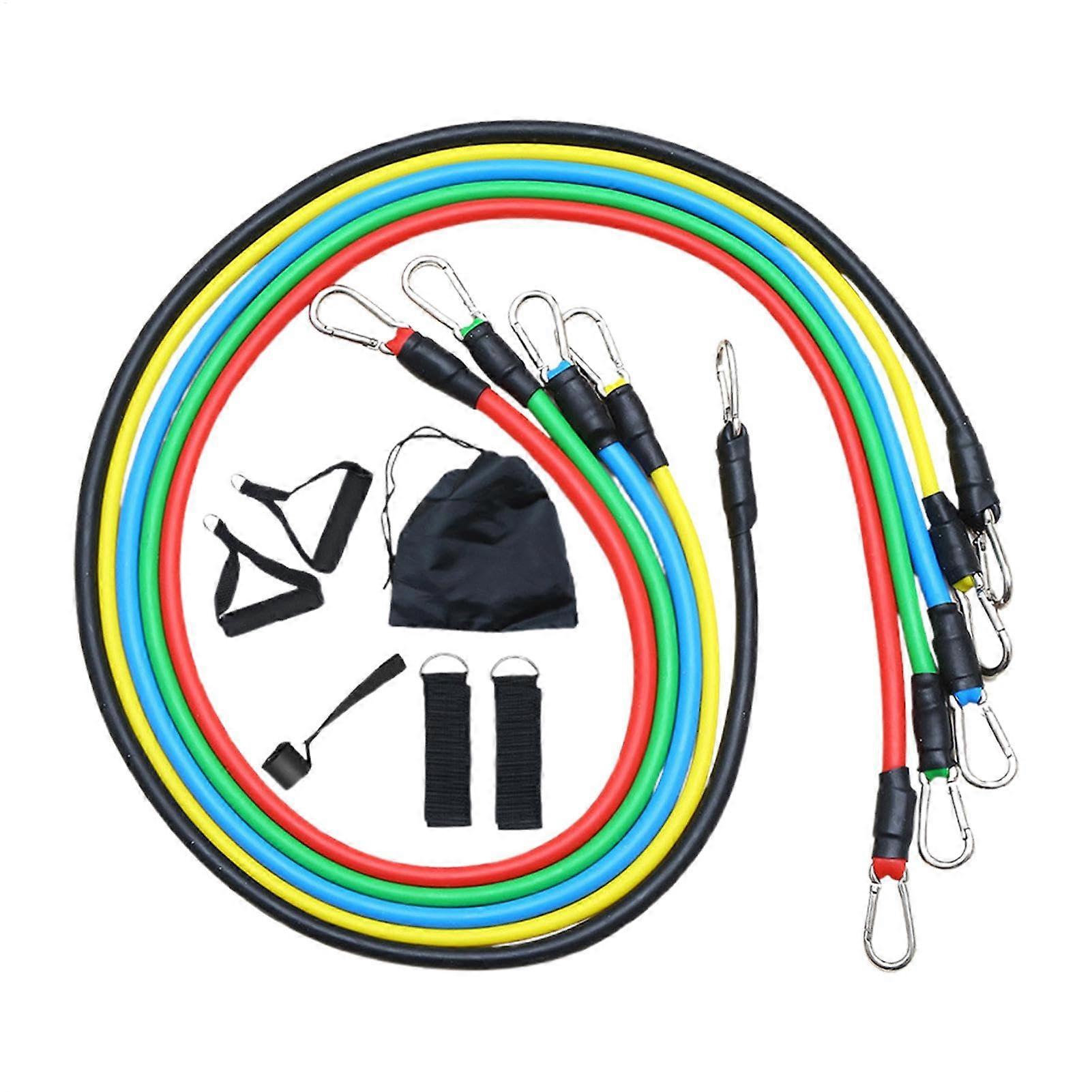 Resistance Bands, Exercise Bands Set for Yoga & Pilates | 11 Heavy Resistance Loops with Grips for Home Gym Workouts