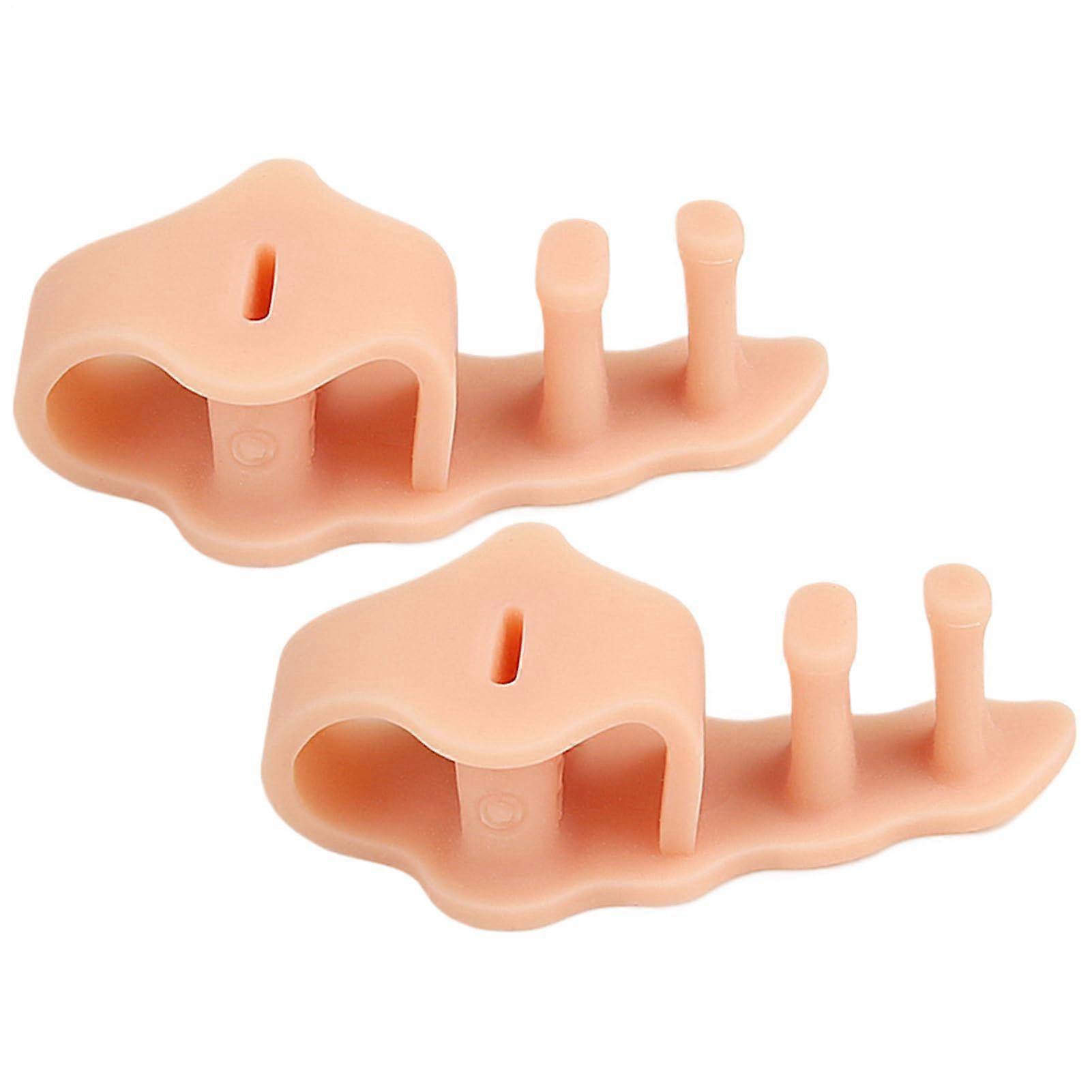Toe Separators and Toe Holders - Soft 2 Loop Big Toe Spreaders for Foot Alignment, Reusable Skin-Colored Correctors