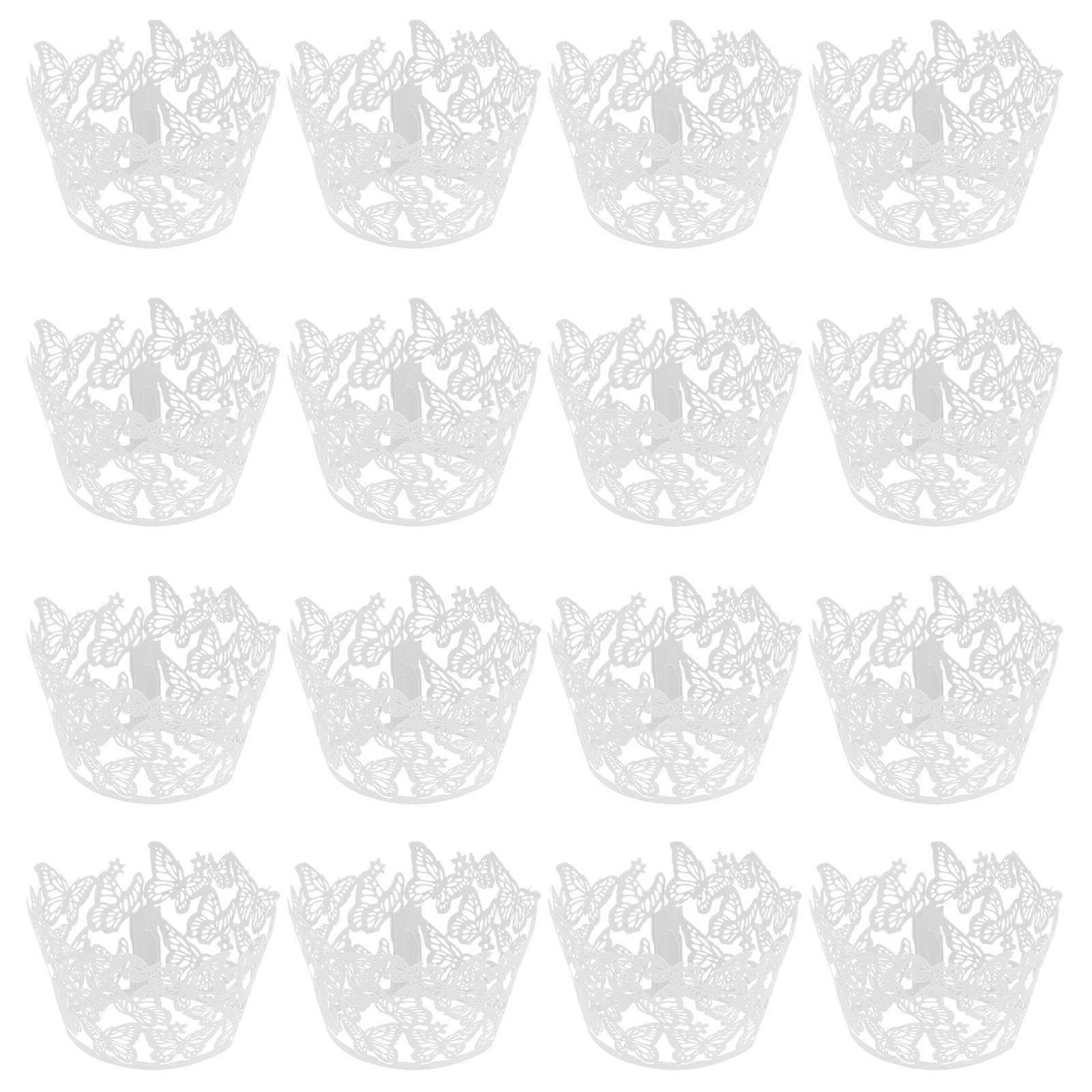50Pcs Creative Hollow Butterflies Paper Cake Liners for Baking